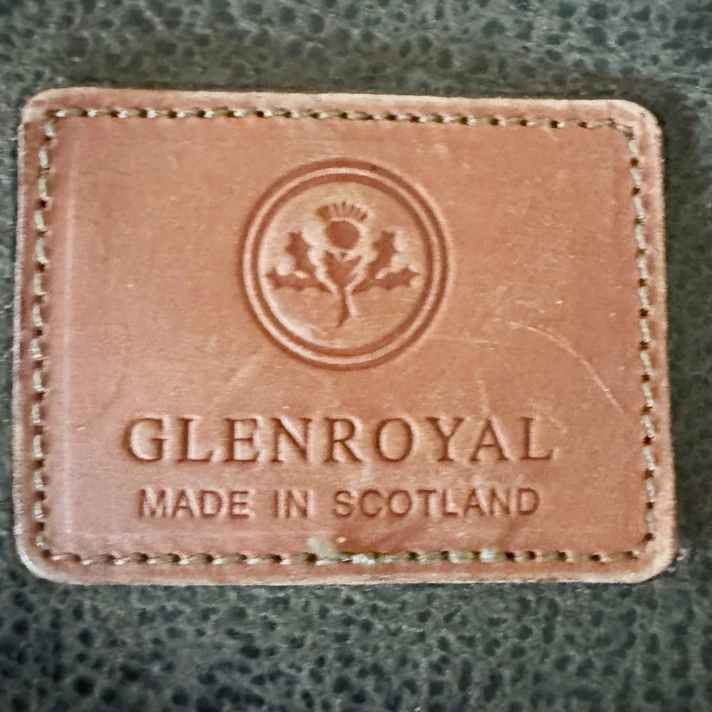 Glenroyal olive green leather weekender travel bag